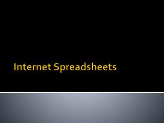 Internet Spreadsheets