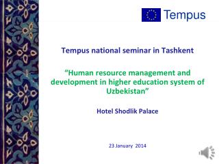 Tempus national seminar in Tashkent