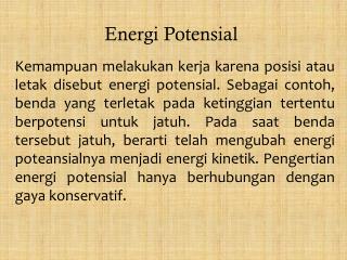 Energi Potensial