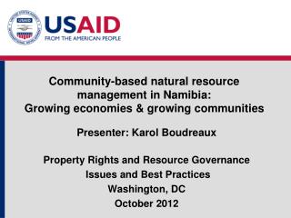 Community-based natural resource management in Namibia: Growing economies &amp; growing communities