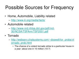 Possible Sources for Frequency
