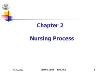 Chapter 2 Nursing Process