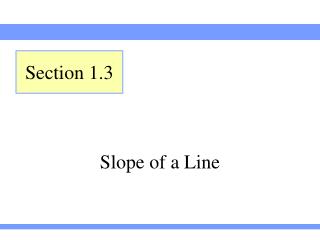 Slope of a Line