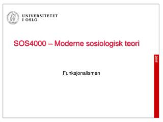 SOS4000 – Moderne sosiologisk teori