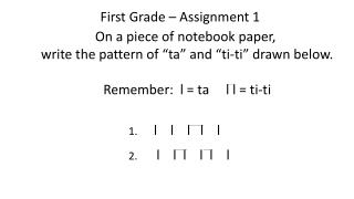 First Grade – Assignment 1