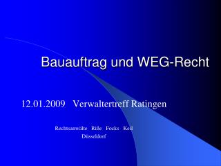 Bauauftrag und WEG-Recht