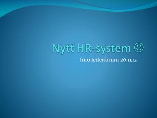 Nytt HR-system 