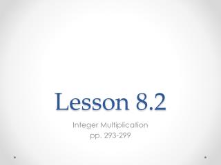 Lesson 8.2