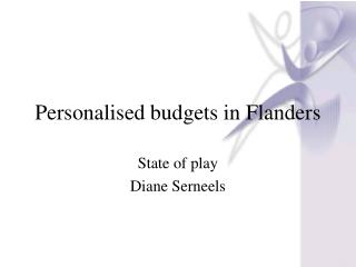 Personalised budgets in Flanders