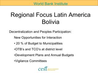 Regional Focus Latin America Bolivia