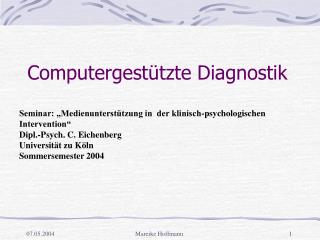 Computergestützte Diagnostik