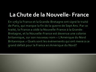 La Chute de la Nouvelle- France