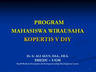 PROGRAM MAHASISWA WIRAUSAHA KOPERTIS V DIY