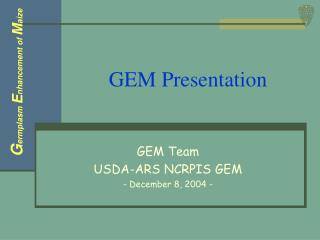GEM Presentation