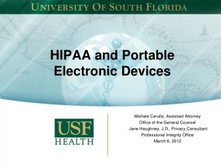 HIPAA and Portable Electronic Devices