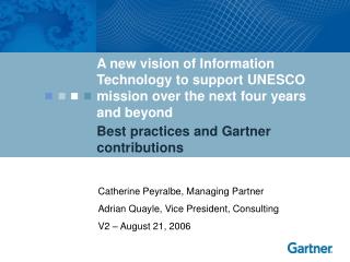 Best practices and Gartner contributions