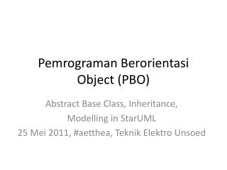 Pemrograman Berorientasi Object (PBO)