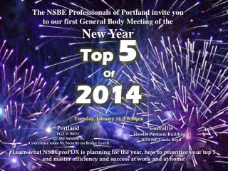 The NSBE Professionals of Portland invite you to our first General Body Meeting of the New Year