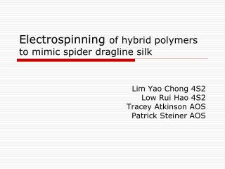 Electrospinning of hybrid polymers to mimic spider dragline silk