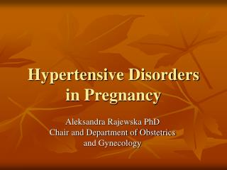 Hypertensi ve Disorders in Pregnancy
