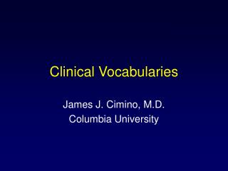 Clinical Vocabularies