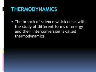 THERMODYNAMICS