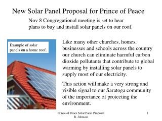 New Solar Panel Proposal for Prince of Peace