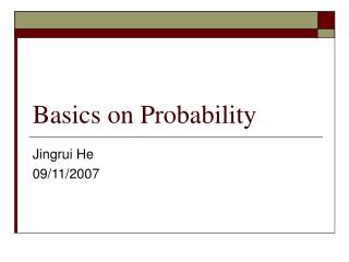 Basics on Probability
