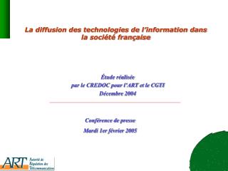 La diffusion des technologies de l’information dans la société française