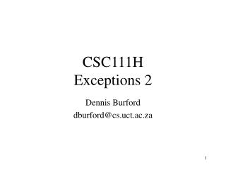 CSC111H Exceptions 2
