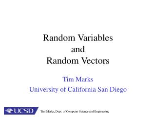 Random Variables and Random Vectors