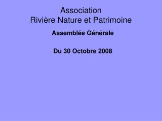 Association Rivière Nature et Patrimoine