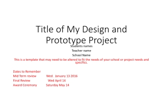 Title of My Design and Prototype Project