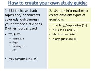 How to create your own study guide: