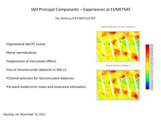 IASI Principal Components – Experiences at EUMETSAT .