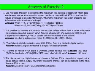 Answers of Exercise 2