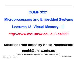 Modified from notes by Saeid Nooshabadi saeid@unsw.au