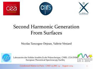 Second Harmonic Generation From Surfaces Nicolas Tancogne-Dejean, Valérie Véniard