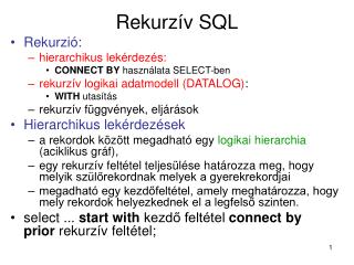 Rekurzív SQL