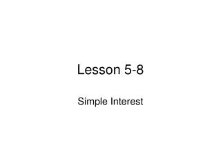 Lesson 5-8