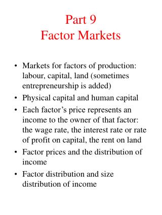 Part 9 Factor Markets