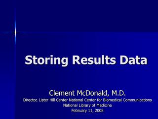Storing Results Data