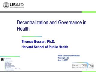 Decentralization and Governance in Health