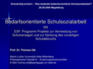 Prof. Dr. Thomas Olk Martin-Luther-Universität Halle-Wittenberg