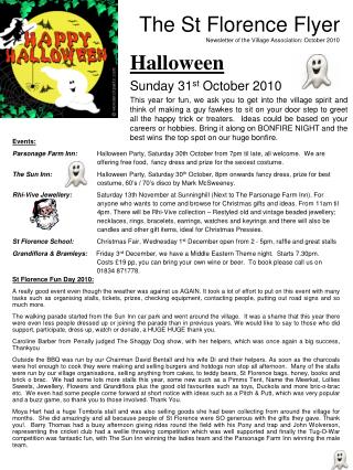 The St Florence Flyer Newsletter of the Village Association: October 2010