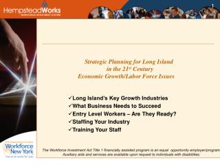 Long Island’s Key Growth Industries What Business Needs to Succeed
