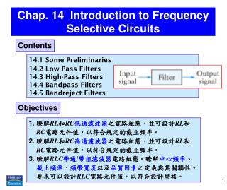 Chap. 14 Introduction to Frequency Selective Circuits
