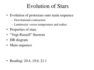 Evolution of Stars