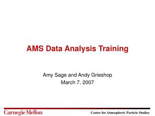 AMS Data Analysis Training