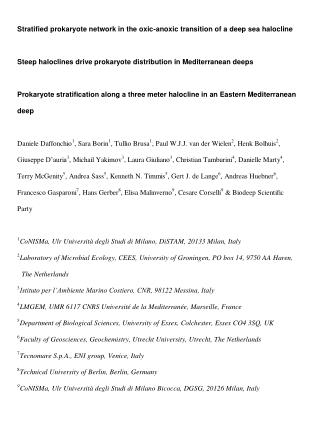 Fig. 1. Ms.: “Stratified prokaryote network ……” by Daffonchio et al., 2004